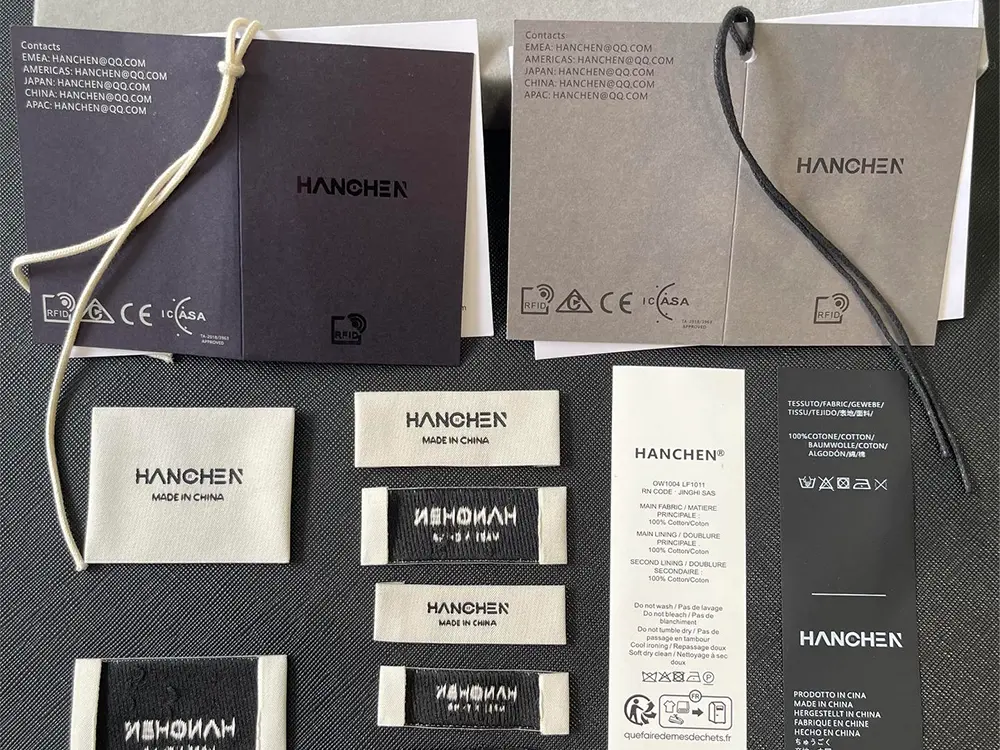 Custom private label tags, woven labels, and care labels