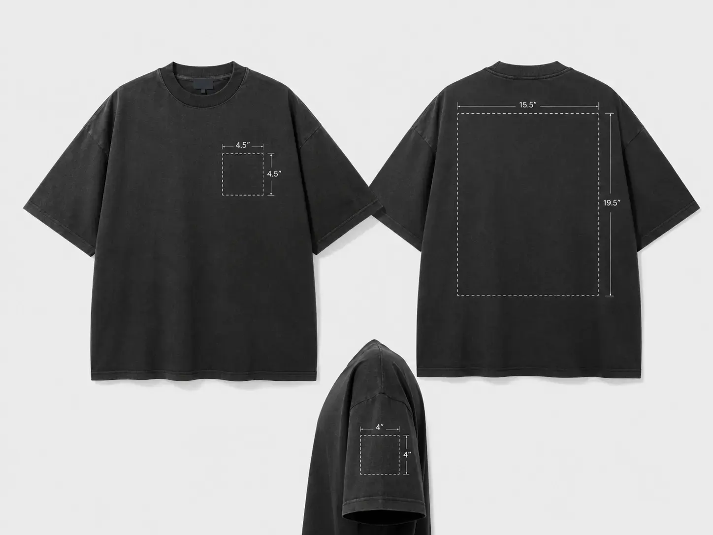Artwork placement guide for custom graphic T-shirts