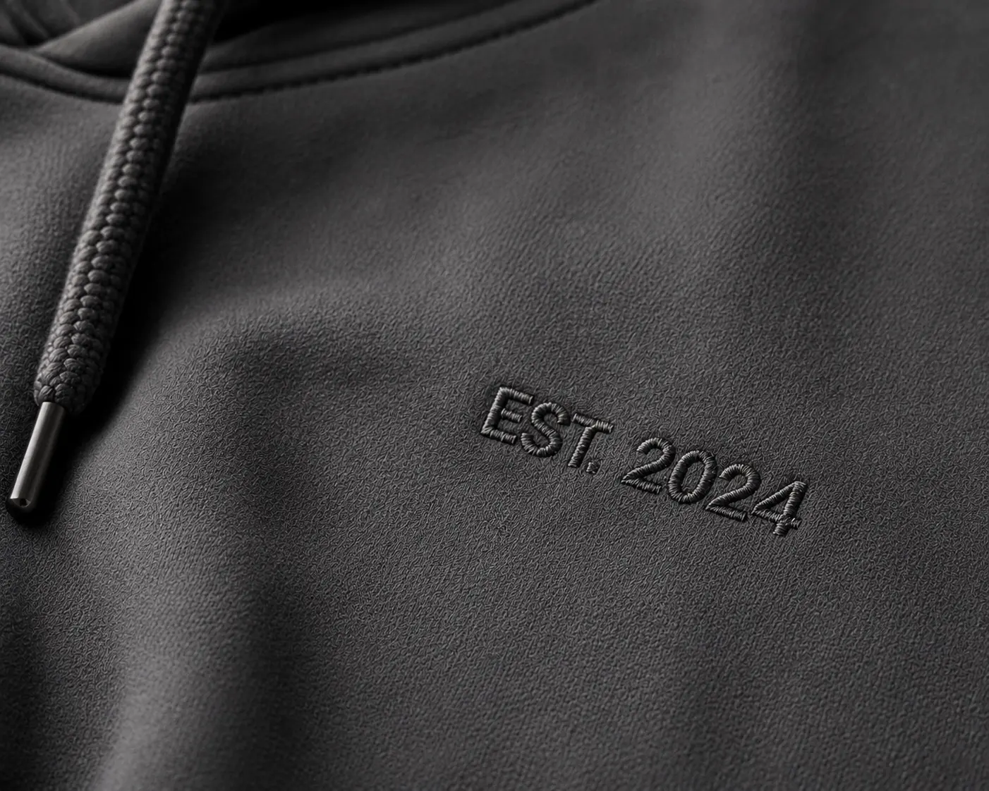 Embroidered pullover hoodie with custom chest logo stitching