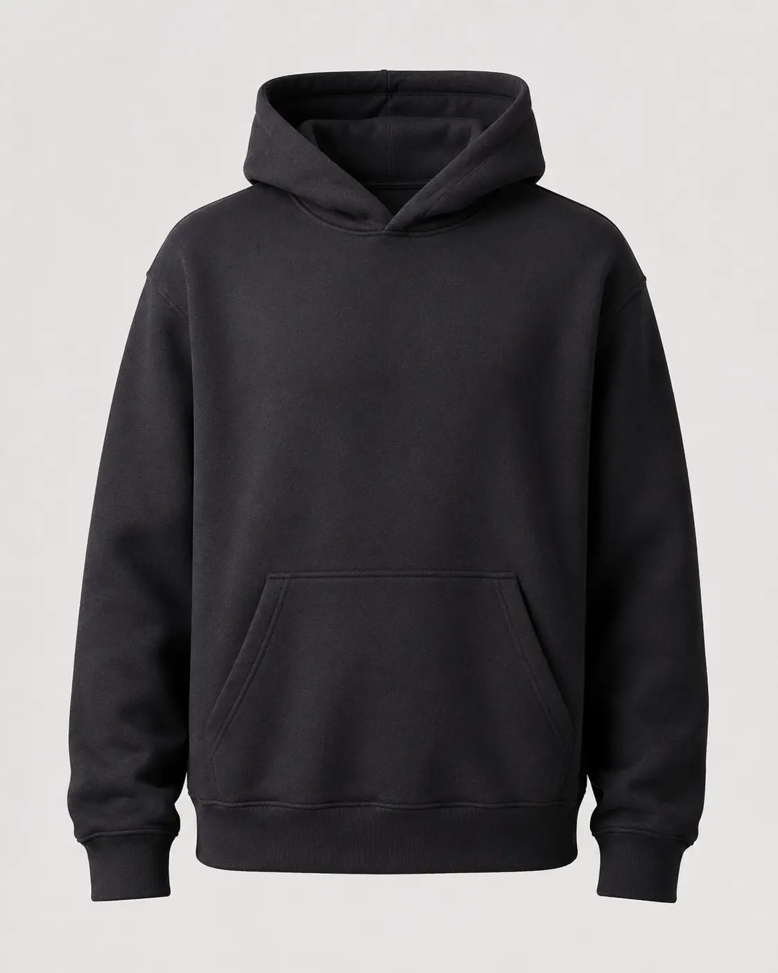 Heavyweight basic hoodie with structured fleece fabric