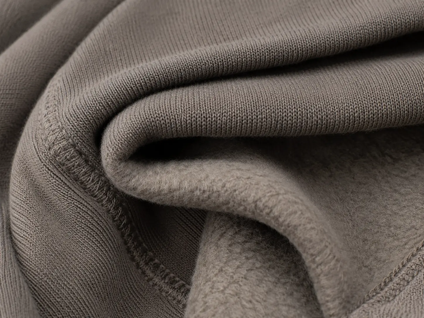 Heavyweight fleece fabric close-up for custom hoodie manufacturing
