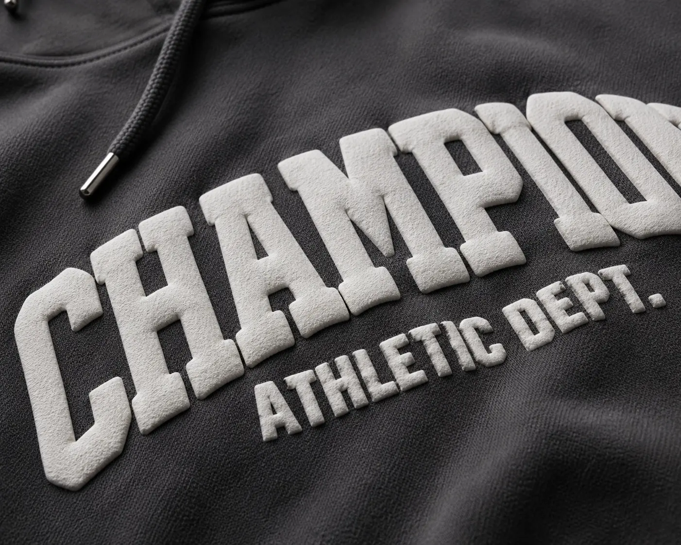Puff print pullover hoodie with raised print texture