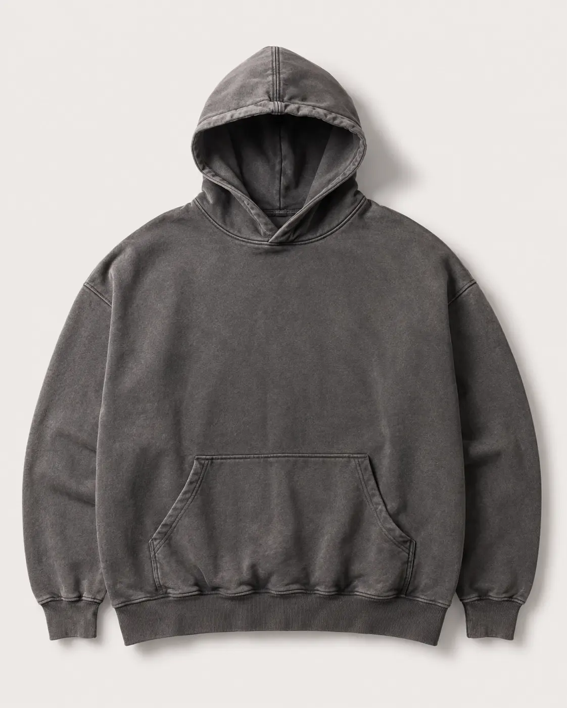 Vintage washed hoodies with faded color and soft worn-in texture