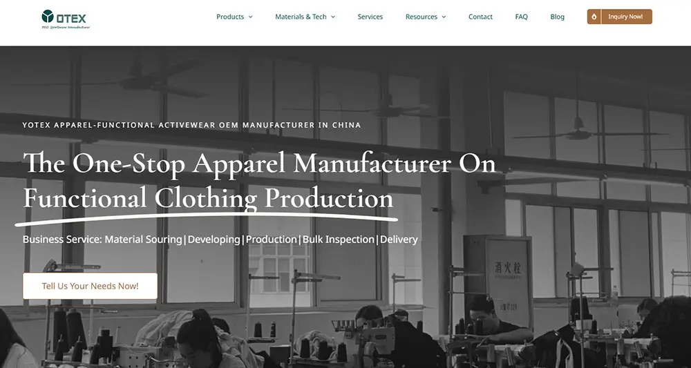 yotex T-shirt manufacturer homepage overview