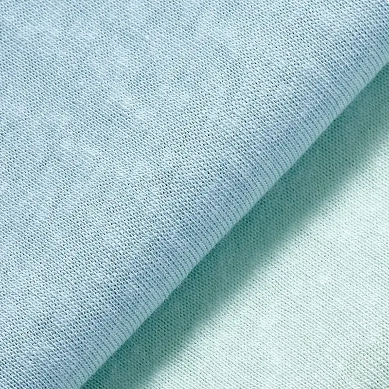 Linen-like cotton blend fabric for breathable basic T-shirts