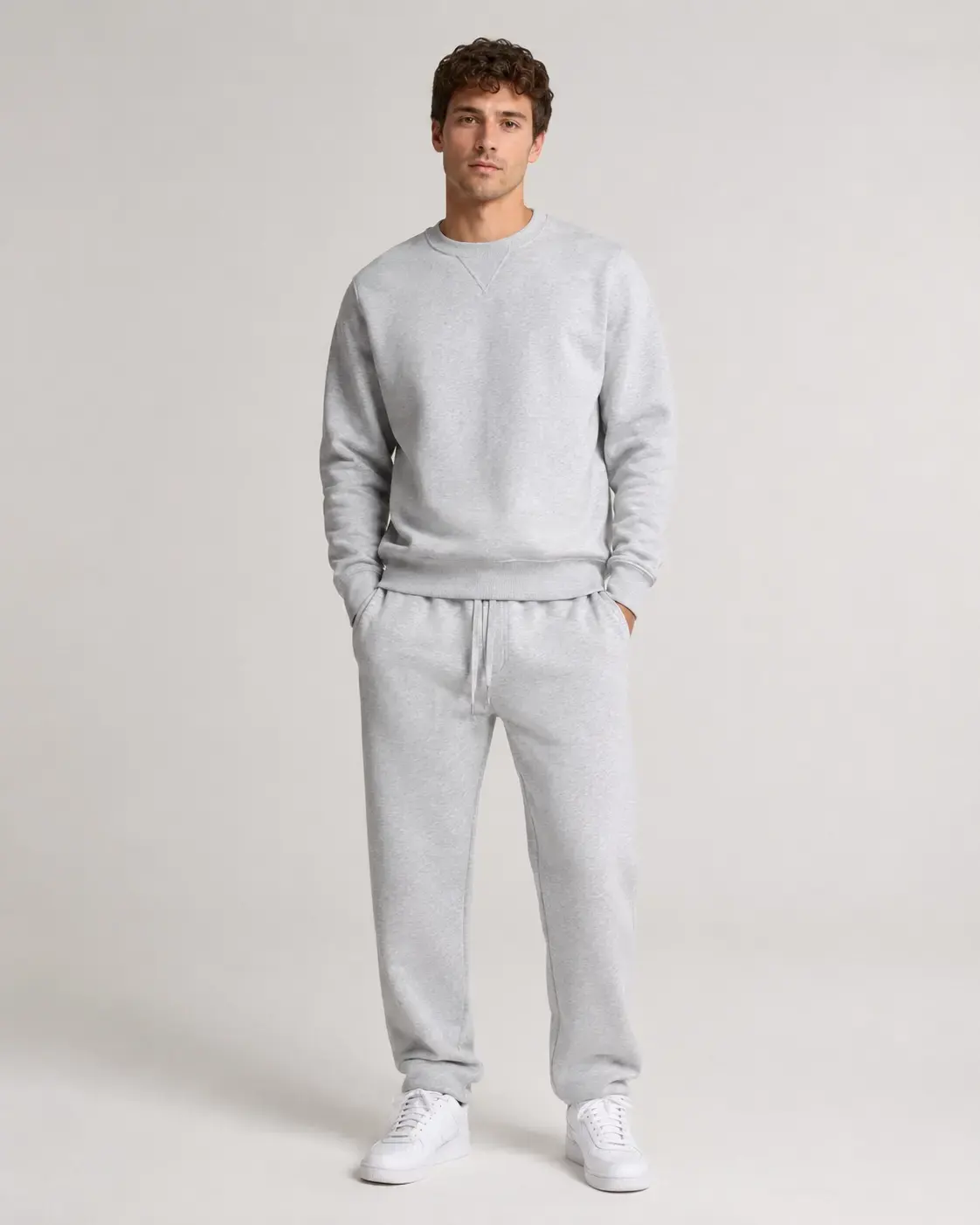 Classic custom sweatshirt set with crewneck sweatshirt and matching sweatpants
