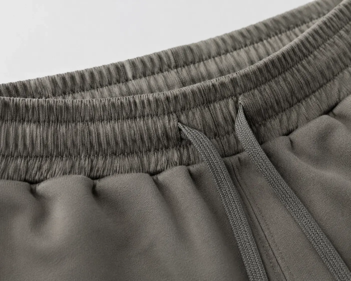 Elastic waistband construction detail for custom jogger pants