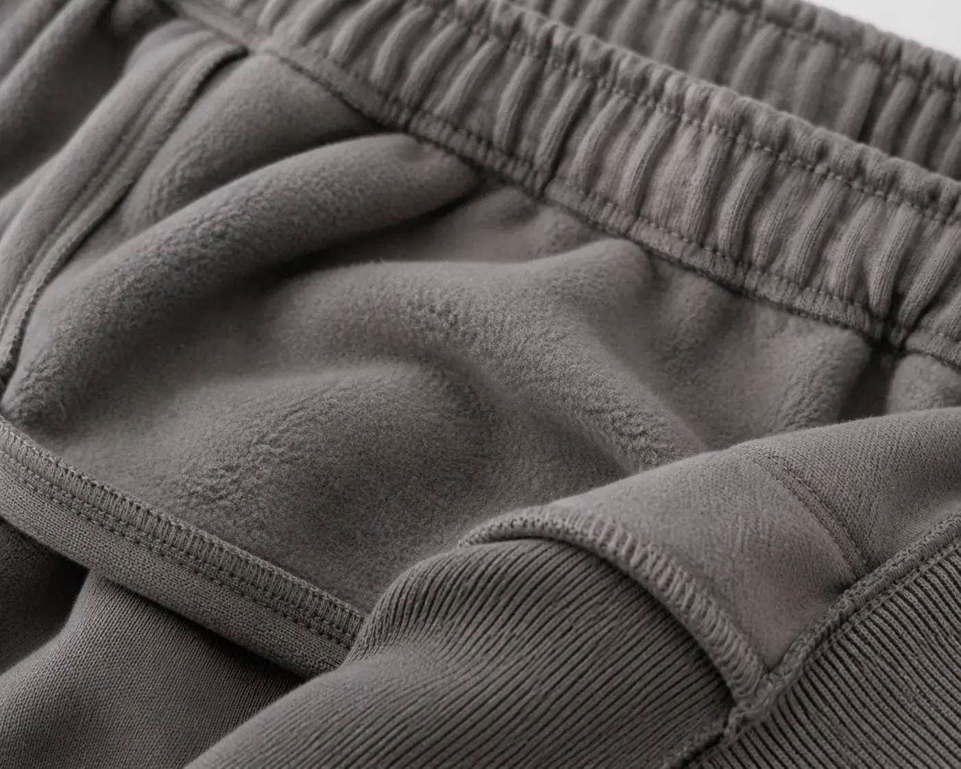 Fleece jogger pants with soft fabric and rib cuff detail