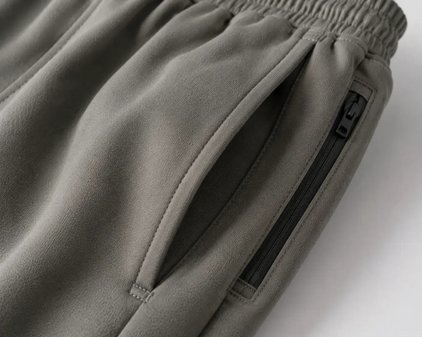 Side pocket and zip pocket detail for jogger pants