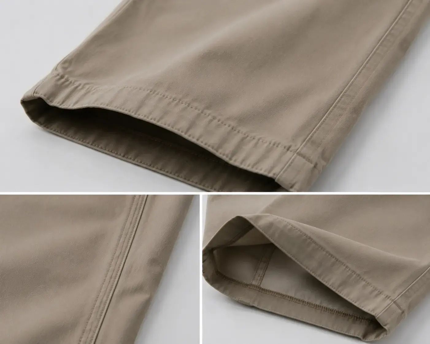 Side seam stitching detail for custom casual pants