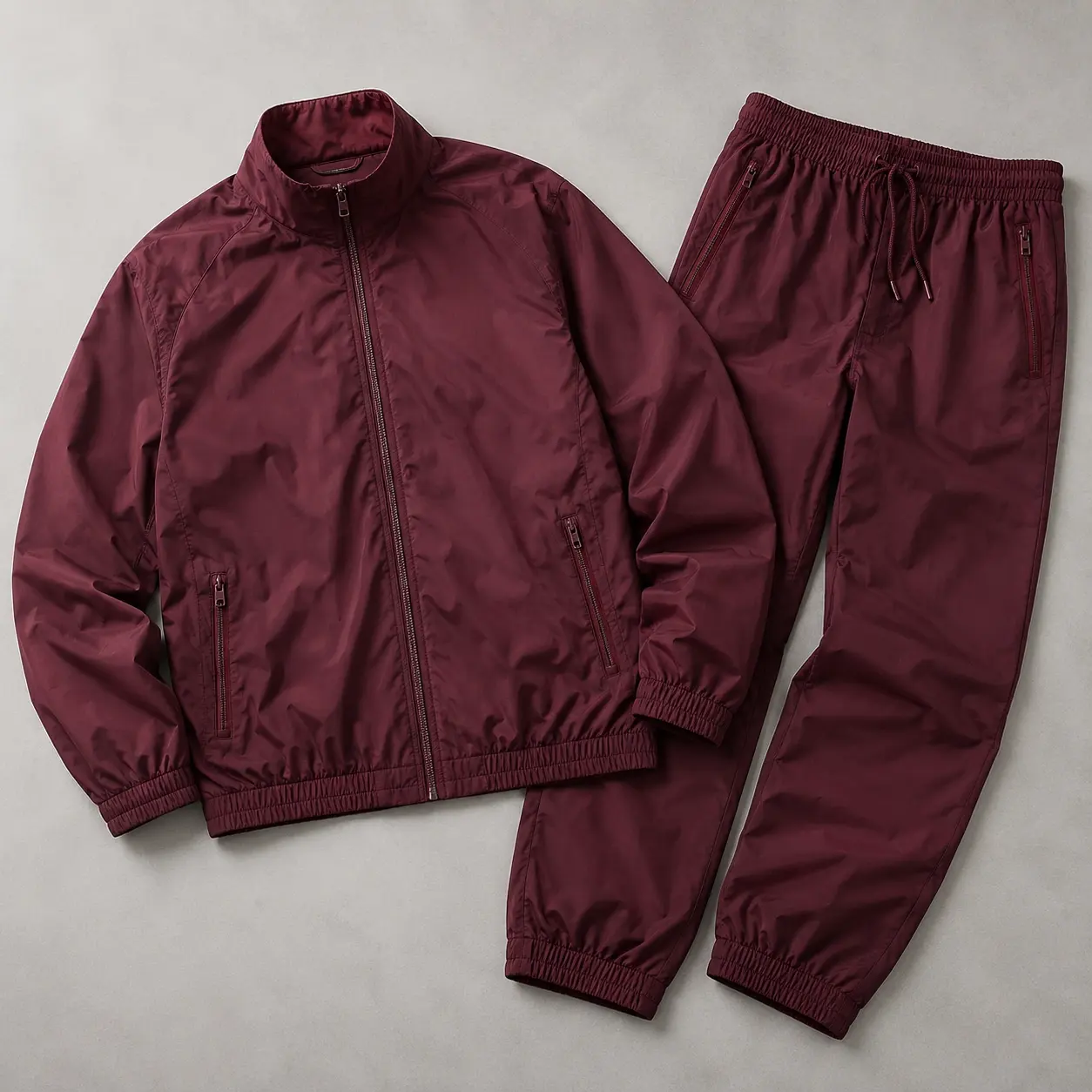 Jacket and pants matching control for custom nylon tracksuit set