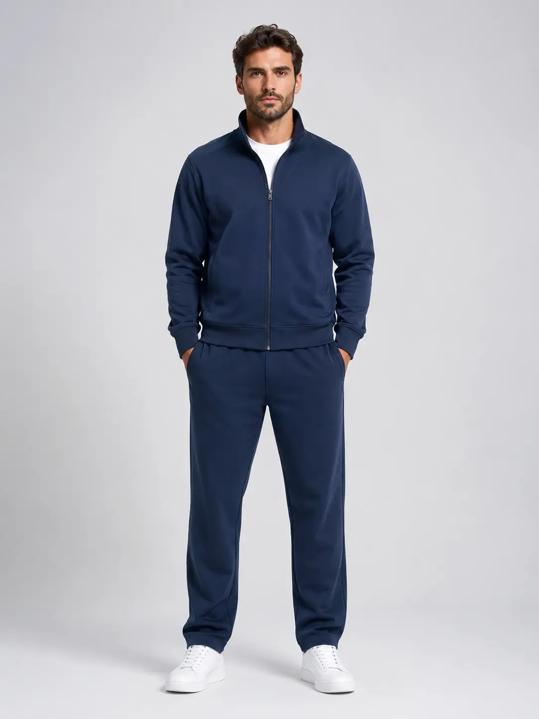 Classic zip-up tracksuit with matching jacket and pants