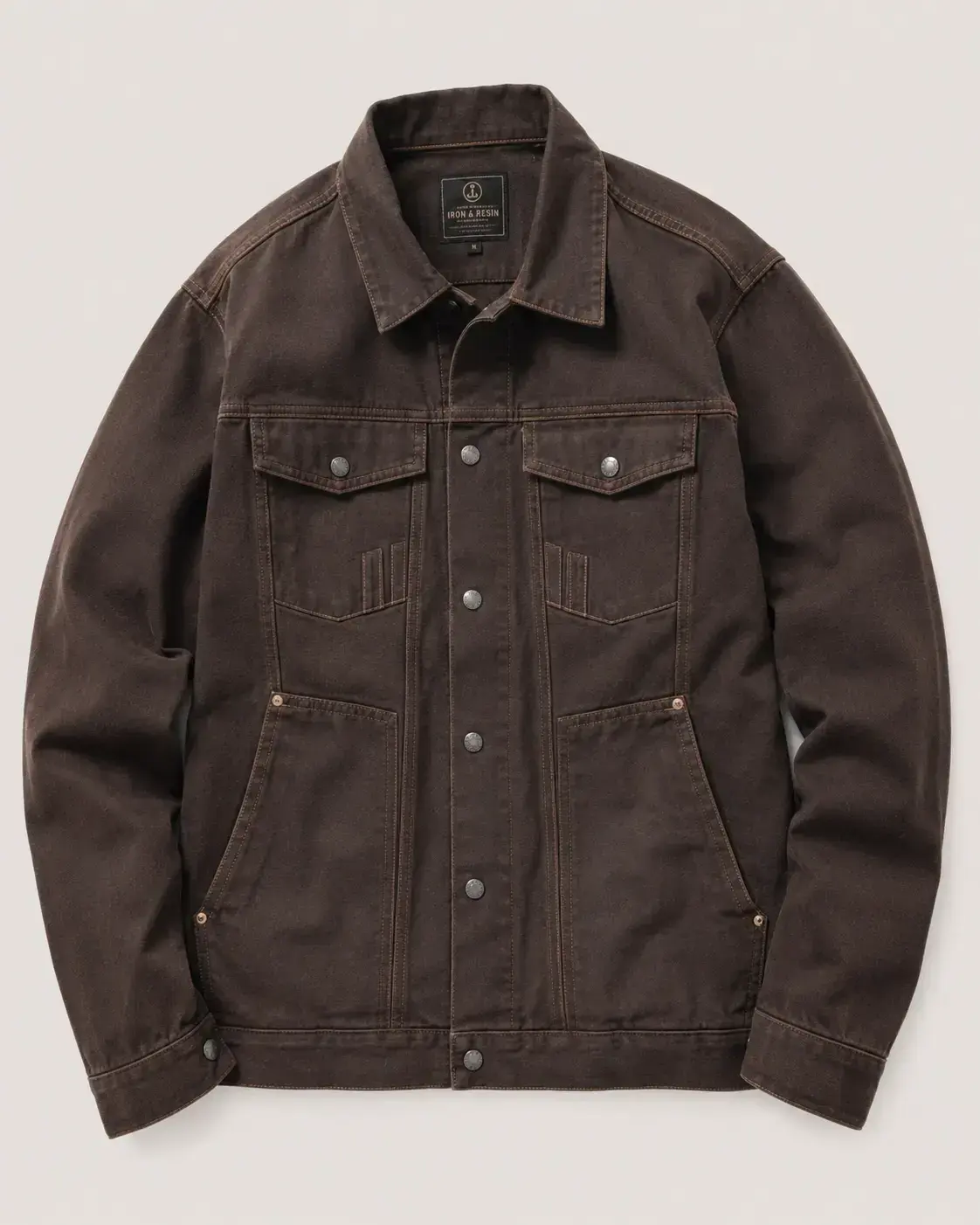 Custom canvas workwear jacket with heavyweight durable fabric