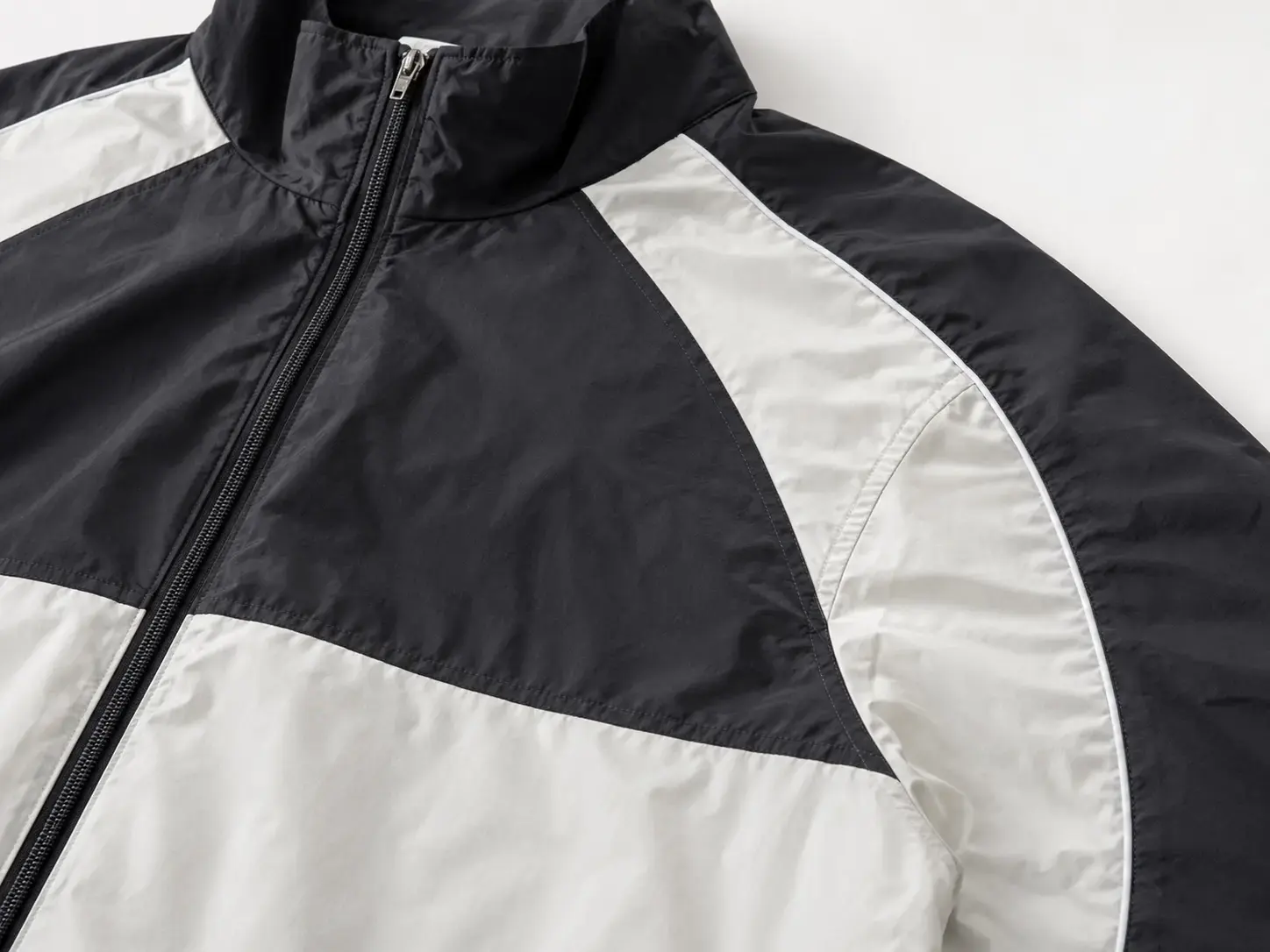 Custom color block windbreaker jacket with contrast panels