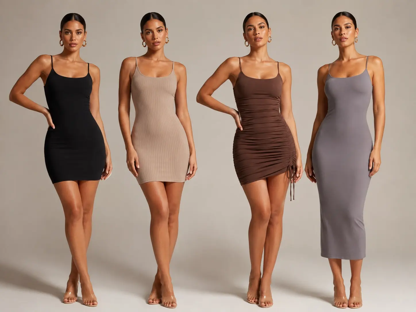 Custom bodycon dress styles with different fitted silhouettes